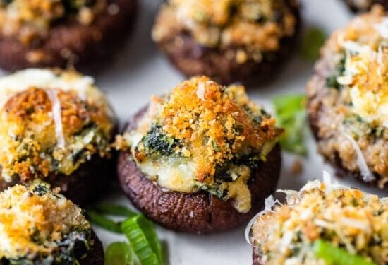 Spinach Dip Stuffed Mushrooms – Skinnytaste